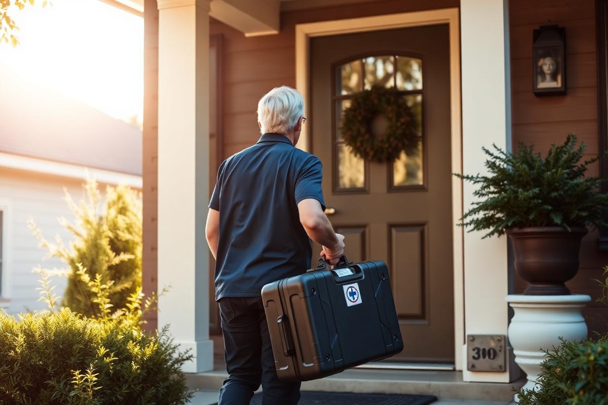 Professional mobile drug testing provider arriving on-site at a client location in Atlanta